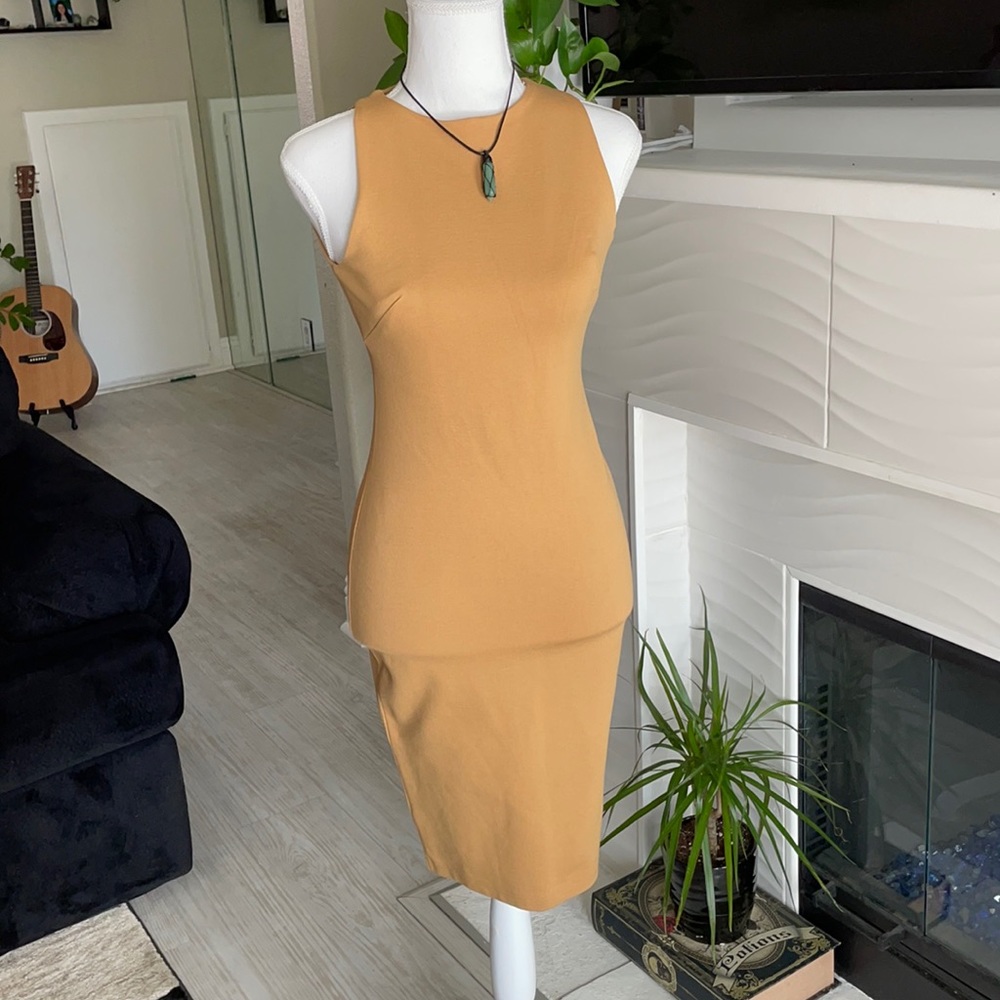 Tan sleeveless dress